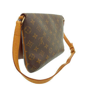 Louis Vuitton Tango Shoulder Monogram Short Bag Musette Leather Brown